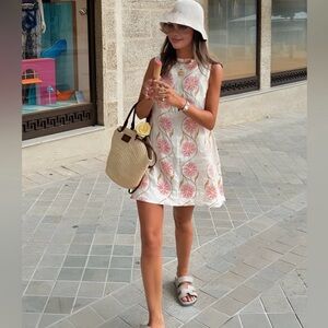Commense Pink and Cream Floral Mini Dress